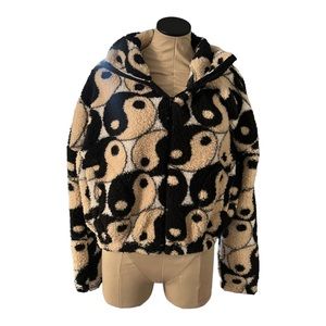 Y2K Retro Ying-Yang Sherpa Coat